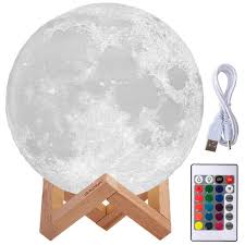 Lampara en forma de luna RGB